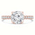 Round Lab Created Diamond Floral Petal Cathedral Solitaire with Accents Engagement Ring in Rose Gold (MVSLG1286-R)