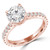 Round Lab Created Diamond Floral Petal Cathedral Solitaire with Accents Engagement Ring in Rose Gold (MVSLG1286-R)
