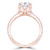 Round Lab Created Diamond Floral Petal Cathedral Solitaire with Accents Engagement Ring in Rose Gold (MVSLG1286-R)