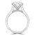Round Lab Created Diamond 6-Prong Cathedral Diamond Bridge and Prongs Solitaire with Accents Engagement Ring in White Gold (MVSLG1288-W)