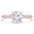 Round Lab Created Diamond Shared Prong Solitaire with Accents Engagement Ring in Rose Gold (MVSLG1289-R)