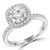 Round Lab Created Diamond Cushion Rollover Halo Engagement Ring in White Gold with Accents (MVSLG1291-W)