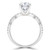 Round Lab Created Diamond Twisted Solitaire with Accents Engagement Ring in White Gold (MVSLG1292-W)