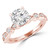 Round Lab Created Diamond Solitaire with Accents Engagement Ring in Rose Gold Bezel Set Accents (MVSLG1295-R)