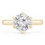 Round Lab Created Diamond 6-Prong Hidden Halo Solitaire with Accents Engagement Ring in Yellow Gold (MVSLG1304-Y)