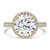 Round Lab Created Diamond Halo Engagement Ring in Yellow Gold with Accented Basket and Sides (MVSLG1698-Y)