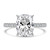 Cushion Lab Created Diamond Cathedral Hidden Halo  Solitaire with Accents Engagement Ring in White Gold (MVSLG1700-W)