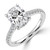 Cushion Lab Created Diamond Cathedral Hidden Halo  Solitaire with Accents Engagement Ring in White Gold (MVSLG1700-W)