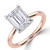Emerald Lab Created Diamond Hidden Halo Solitaire with Accents Engagement Ring in Rose Gold & White Gold with Open Bridge (MVSLG1703-R)