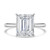 Emerald Lab Created Diamond Hidden Halo Solitaire with Accents Engagement Ring in White Gold with Open Bridge (MVSLG1703-W)