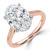 Oval Lab Created Diamond Cathedral Hidden Halo Solitaire with Accents Engagement Ring in Rose Gold & White Gold (MVSLG1705-R)