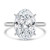 Oval Lab Created Diamond Cathedral Hidden Halo Solitaire with Accents Engagement Ring in White Gold (MVSLG1705-W)