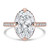 Oval Lab Created Diamond Compass Set Hidden Halo Solitaire with Accents Engagement Ring in Rose Gold with Open Bridge (MVSLG1706-R)