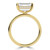 Emerald Lab Created Diamond East-west Set Hidden Halo Solitaire with Accents Engagement Ring in Yellow Gold (MVSLG1707-Y)