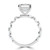Emerald Lab Created Diamond Hidden Halo Solitaire with Accents Engagement Ring in White Gold with U-Prong Set Baguette Accents (MVSLG1708-W)