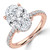 Oval Lab Created Diamond Hidden Halo Solitaire with Accents Engagement Ring in Rose Gold (MVSLG1710-R)