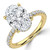 Oval Lab Created Diamond Hidden Halo Solitaire with Accents Engagement Ring in Yellow Gold (MVSLG1710-Y)