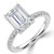 Emerald Lab Created Diamond Hidden Halo Solitaire with Accents Engagement Ring in White Gold (MVSLG1711-W)