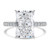 Radiant Lab Created Diamond Cathedral Hidden Halo Solitaire with Accents Engagement Ring in White Gold (MVSLG1714-W)
