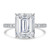 Emerald Lab Created Diamond Hidden Halo Solitaire with Accents Engagement Ring in White Gold with Open Bridge (MVSLG1715-W)