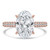 Oval Lab Created Diamond Three-row Pave Hidden Halo Solitaire with Accents Engagement Ring in Rose Gold (MVSLG1716-R)
