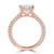 Oval Lab Created Diamond Three-row Pave Hidden Halo Solitaire with Accents Engagement Ring in Rose Gold (MVSLG1716-R)