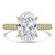 Oval Lab Created Diamond Three-row Pave Hidden Halo Solitaire with Accents Engagement Ring in Yellow Gold (MVSLG1716-Y)