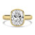 Cushion Lab Created Diamond Vintage Bezel Set Solitaire Engagement Ring in Yellow Gold (MVSLG1717-Y)