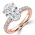 Oval Lab Created Diamond Solitaire with Accents Engagement Ring in Rose Gold (MVSLG1720-R)