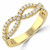 Round Lab Created Diamond Open Infinity Semi-Eternity Wedding Band Ring in Yellow Gold (MVSXB1067-Y)