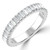 Baguette Lab Created Diamond 3/4 Way Shared Prong Semi-Eternity Wedding Band Ring in White Gold (MVSXB1089-W)