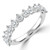 Round Diamond Compass Set Shared Prong Semi-Eternity Wedding Band Ring in White Gold (MVSXB1095-W)
