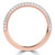 Round Diamond Three-row Dome Pave Semi-Eternity Wedding Band Ring in Rose Gold (MVSXB1117-R)