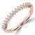 Round Diamond Shared Prong Compass Set Semi-Eternity Wedding Band Ring in Rose Gold (MVSXB1130-R)