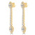 Diamond Halo Pear & Round Drop/Dangle Earrings in Yellow Gold (MDR260032)