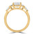 Radiant Diamond Five-stone Solitaire with Accents Ring in Yellow Gold with Baguette & Pear Accents (MDR260041)