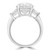 Oval Diamond Three-stone Engagement Ring in White Gold with Trapezoid Side-stones (MDR260046)