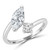 Multi-Shaped Diamond Round Marquise Toi et Moi Engagement Ring in White Gold (MDR260053)
