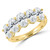 Oval Diamond Shared-Prong Five-Stone Anniversary Wedding Band Ring in Yellow Gold (MDR260056)