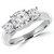Round Diamond Three-Stone Engagement Ring in White Gold (MVSX1001-W)