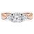 Round Diamond Three-Stone Engagement Ring in Rose Gold (MVSX1002-R)