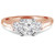 Round Diamond Three-Stone Engagement Ring in Rose Gold (MVSX1004-R)
