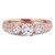 Round Diamond Three-Stone Engagement Ring in Rose Gold with Accents (MVSX1010-R)