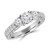 Round Diamond Three-Stone Engagement Ring in White Gold with Accents (MVSX1010-W)