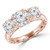 Round Diamond Vintage Double-prong Three-Stone Engagement Ring in Rose Gold (MVSX1025-R)