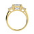 Emerald Diamond with Trapazoid Sidestones Three-Stone Engagement Ring in Yellow Gold (MVSX1035-Y)
