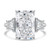Radiant Diamond with Baguette Sidestones Three-Stone Engagement Ring in White Gold (MVSX1037-W)