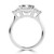 Radiant Diamond with Baguette Sidestones Three-Stone Engagement Ring in White Gold (MVSX1037-W)