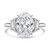 Oval Diamond with Halfmoon Sidestones Three-Stone Engagement Ring in White Gold (MVSX1039-W)