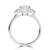 Oval Diamond with Halfmoon Sidestones Three-Stone Engagement Ring in White Gold (MVSX1039-W)